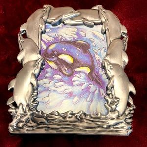 New Pewter Dolphin Picture Frame